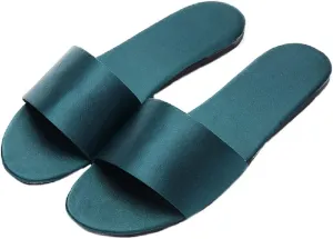 HANDKEI Women's Home Slippers Summer Satin Indoor Breathable Flat Sandals Slippers