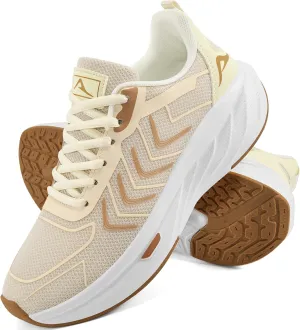 HARENCE Women's Fashion Walking Sneakers: Comfortable Breathable Non Slip Athletic Running Shoes for Gym Workout Cross Training Tennis
