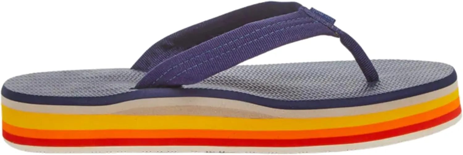 Hari Mari- Dunes Sunset- Women's Retro Inspired Platform Boat-Safe Flip Flops- No Break Ins, Firm Arch Support, Antimicrobial, and Floats in Water