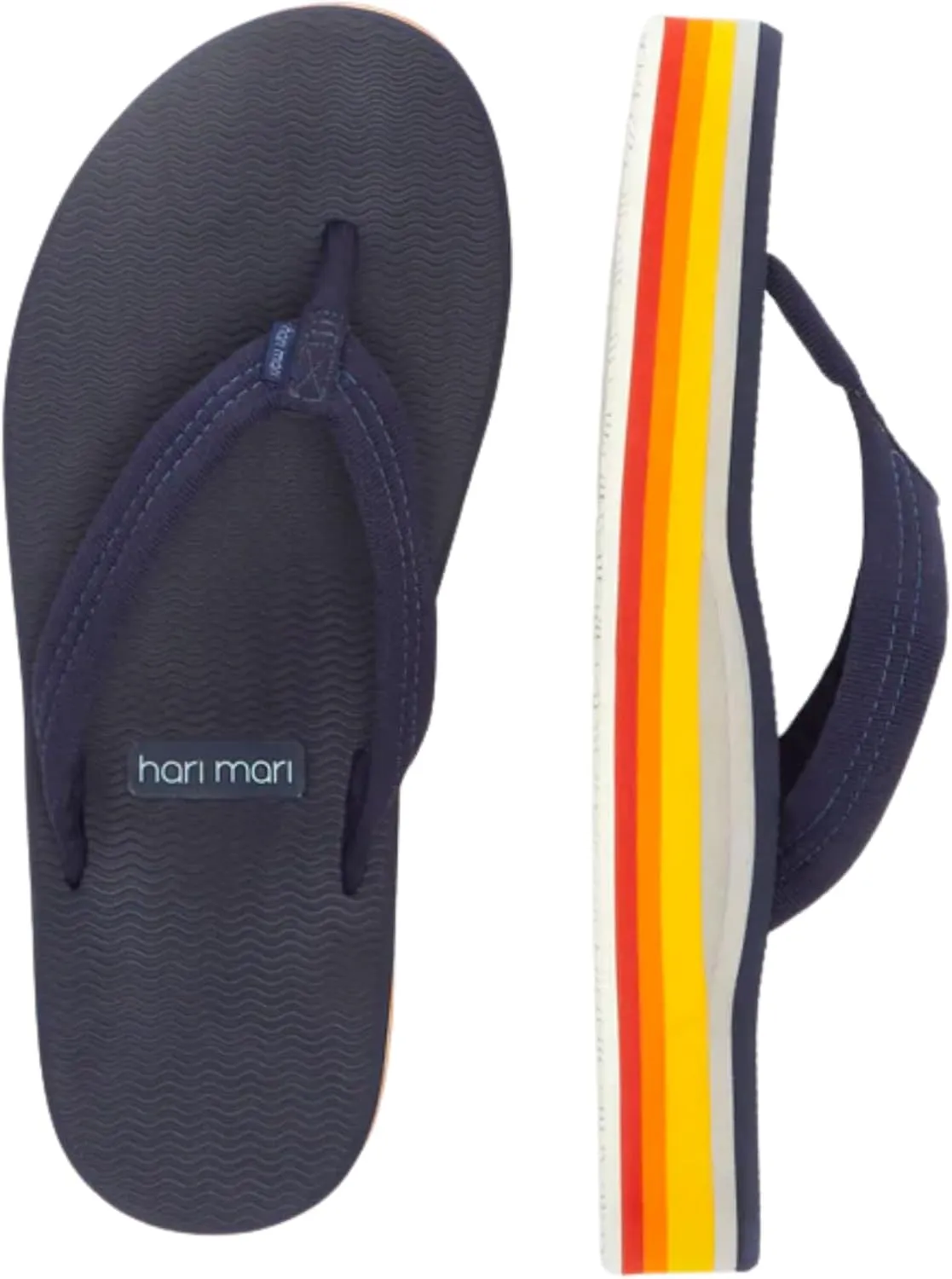 Hari Mari- Dunes Sunset- Women's Retro Inspired Platform Boat-Safe Flip Flops- No Break Ins, Firm Arch Support, Antimicrobial, and Floats in Water