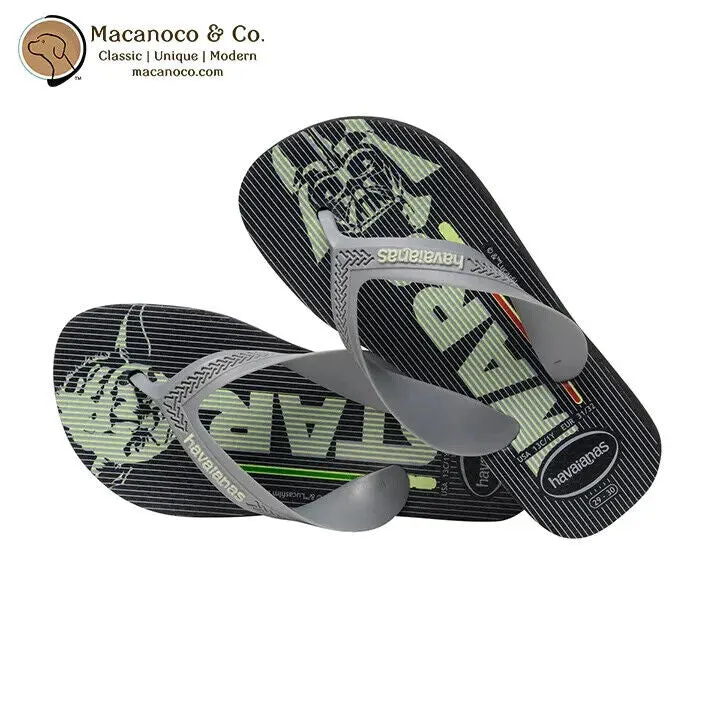 Havaianas Kid's Max Star Wars Flip Flop Sandal, Black, US9 M(23/4) US Toddler