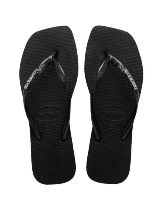 Havaianas Square Logo Metallic Black