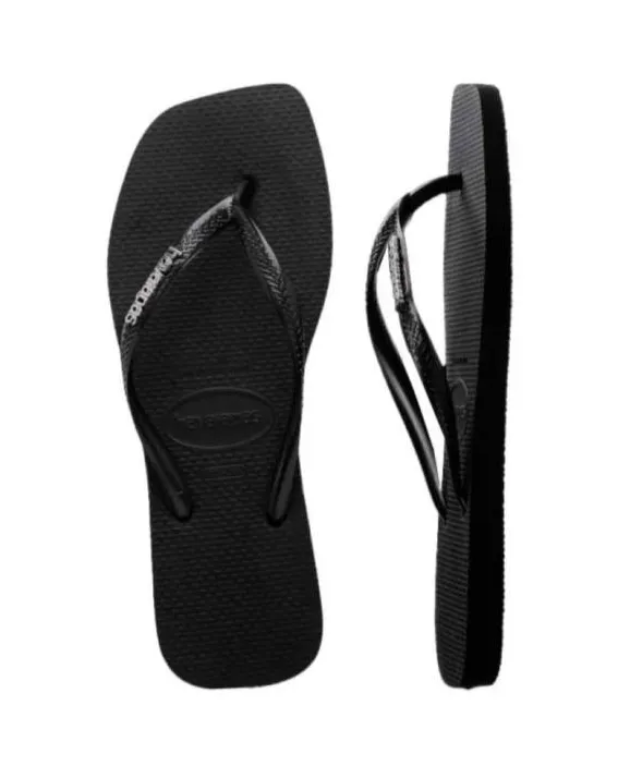 Havaianas Square Logo Metallic Black
