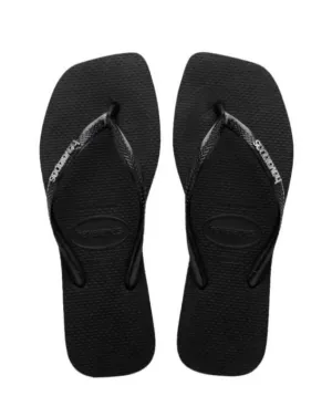 Havaianas Square Logo Metallic Black