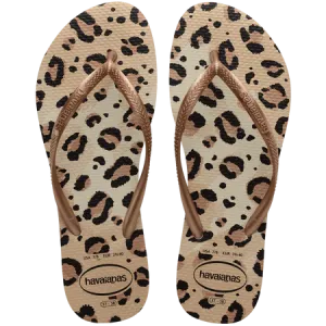 Havaianas - Women's Slim Animal Print Flip Flops - Beige