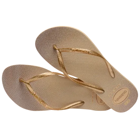 .Havaianas Womens Slim Gloss Flip Flops Golden - SLIM - HVSLIM - F