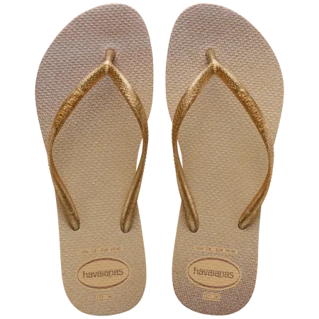 .Havaianas Womens Slim Gloss Flip Flops Golden - SLIM - HVSLIM - F