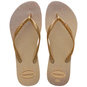 .Havaianas Womens Slim Gloss Flip Flops Golden - SLIM - HVSLIM - F
