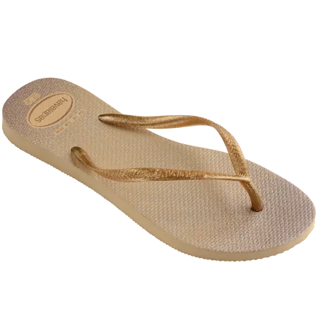 .Havaianas Womens Slim Gloss Flip Flops Golden - SLIM - HVSLIM - F