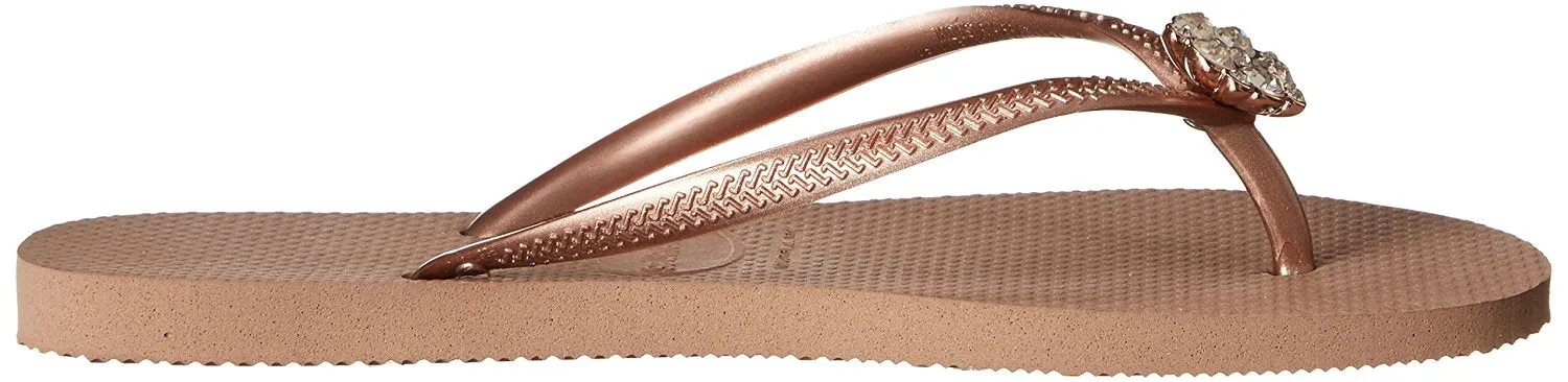 Havaianas Women's Slim Hardware Spider Slip On Rubber Flip Flop Rose Gold (41-42)
