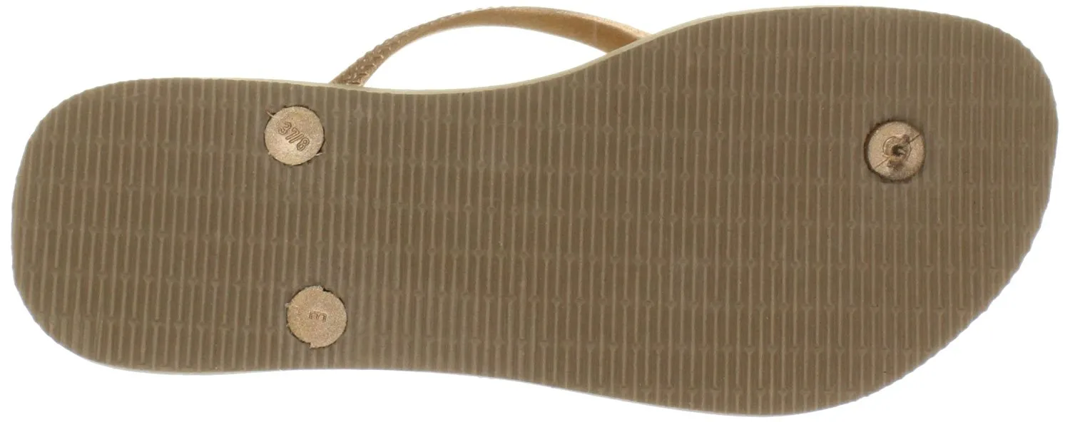 Havaianas Women's Slim Hardware Spider Slip On Rubber Flip Flop Rose Gold (41-42)