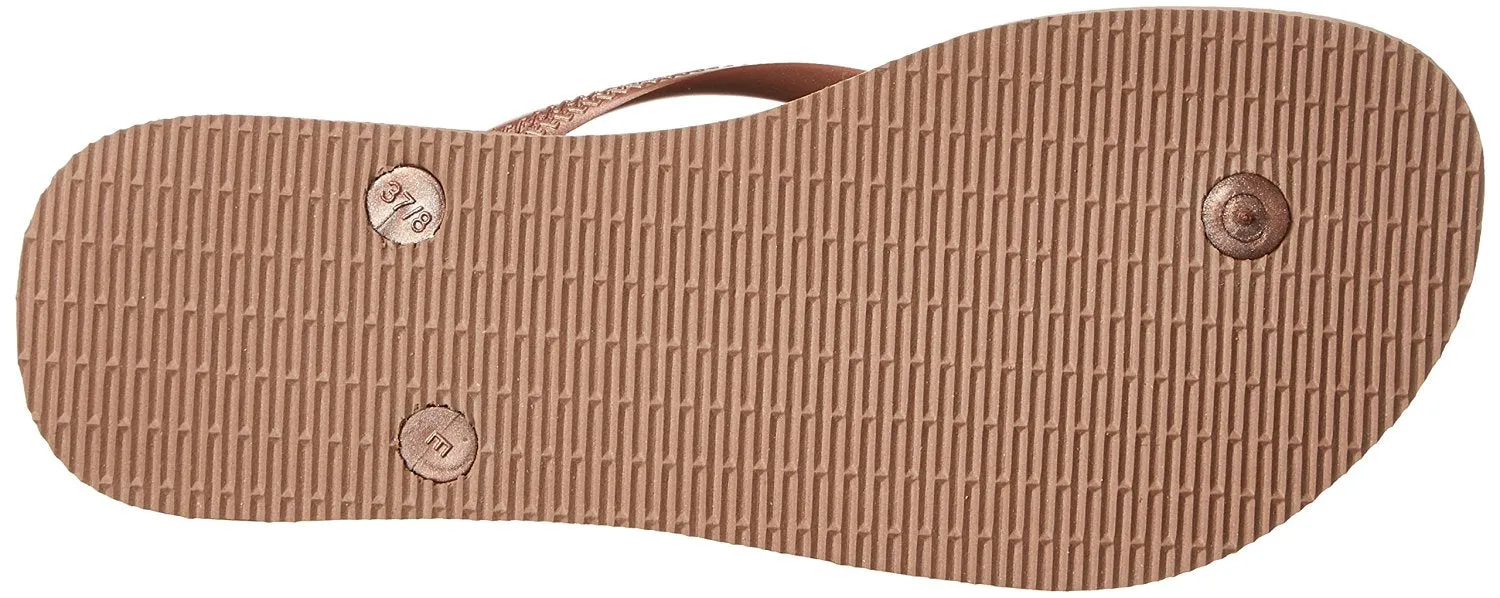 Havaianas Women's Slim Hardware Spider Slip On Rubber Flip Flop Rose Gold (41-42)