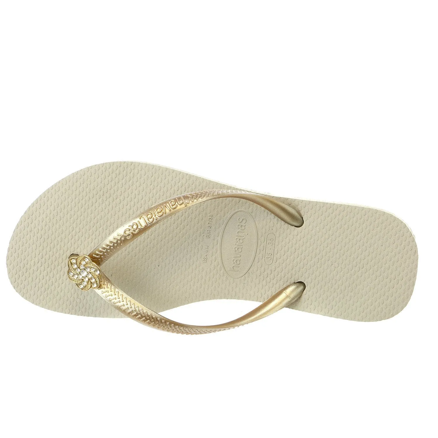 Havaianas Women's Slim Hardware Spider Slip On Rubber Flip Flop Rose Gold (41-42)