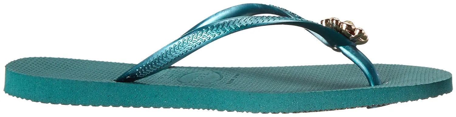 Havaianas Women's Slim Hardware Spider Slip On Rubber Flip Flop Rose Gold (41-42)