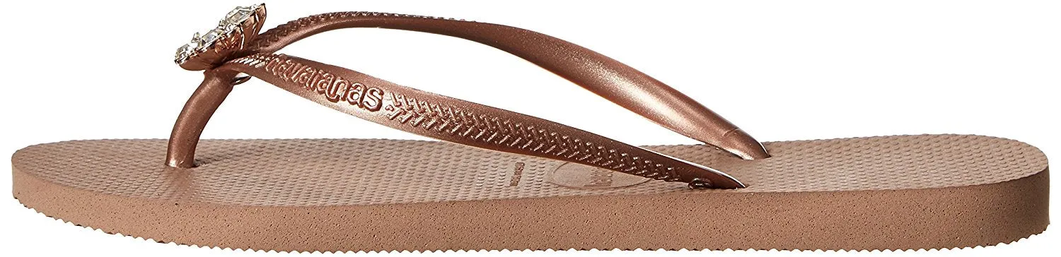 Havaianas Women's Slim Hardware Spider Slip On Rubber Flip Flop Rose Gold (41-42)