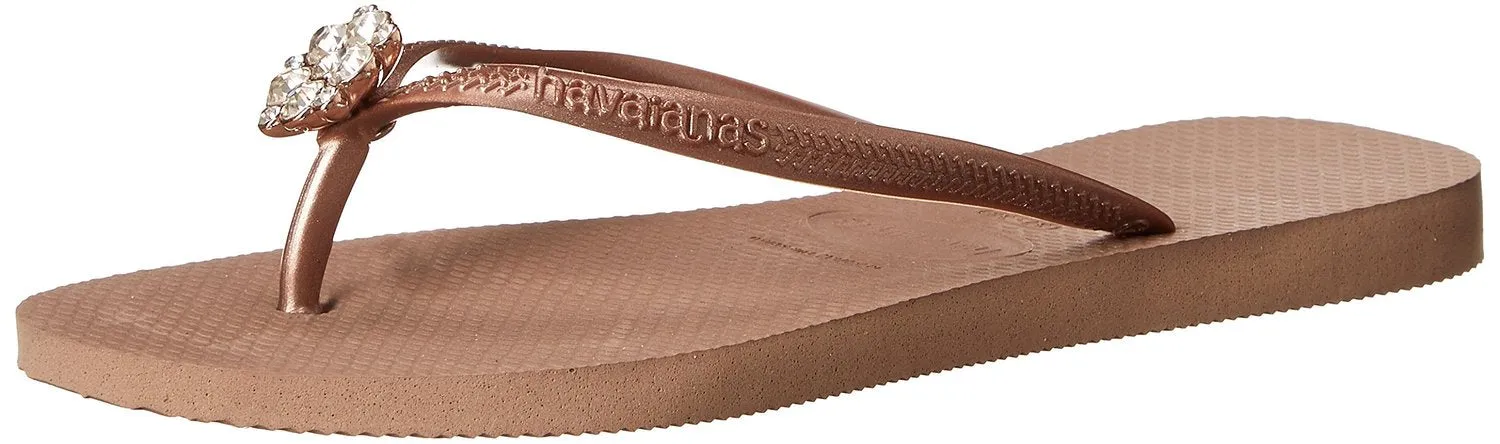 Havaianas Women's Slim Hardware Spider Slip On Rubber Flip Flop Rose Gold (41-42)
