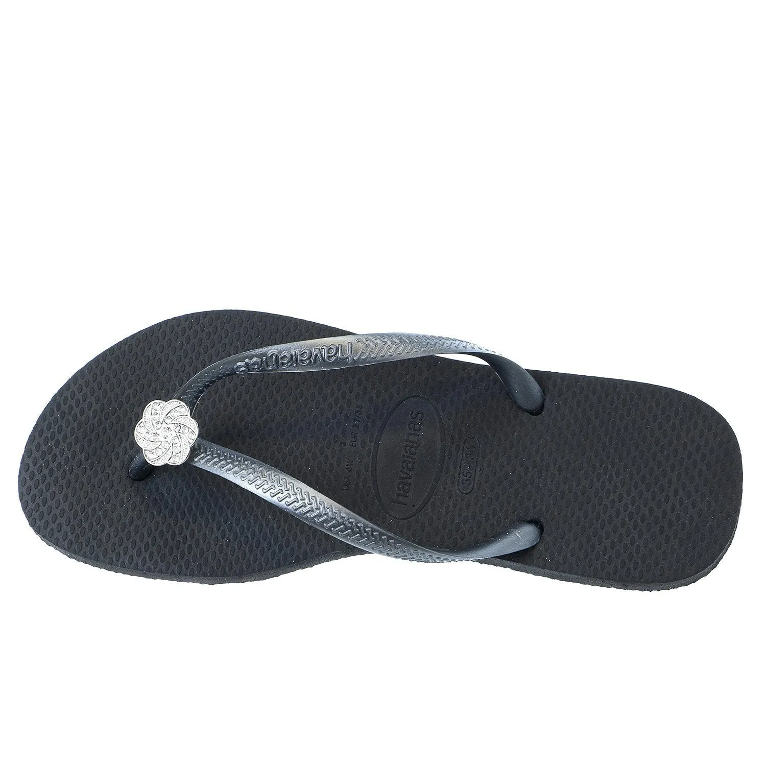 Havaianas Women's Slim Hardware Spider Slip On Rubber Flip Flop Rose Gold (41-42)