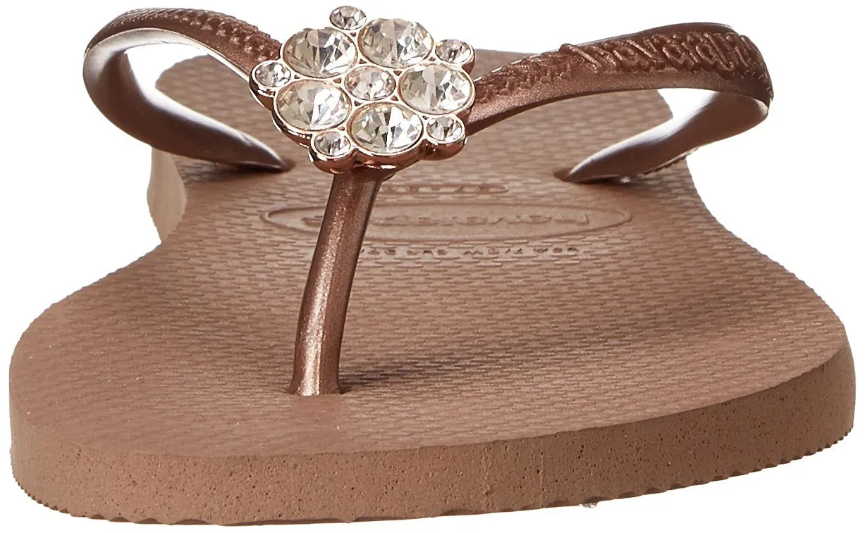Havaianas Women's Slim Hardware Spider Slip On Rubber Flip Flop Rose Gold (41-42)