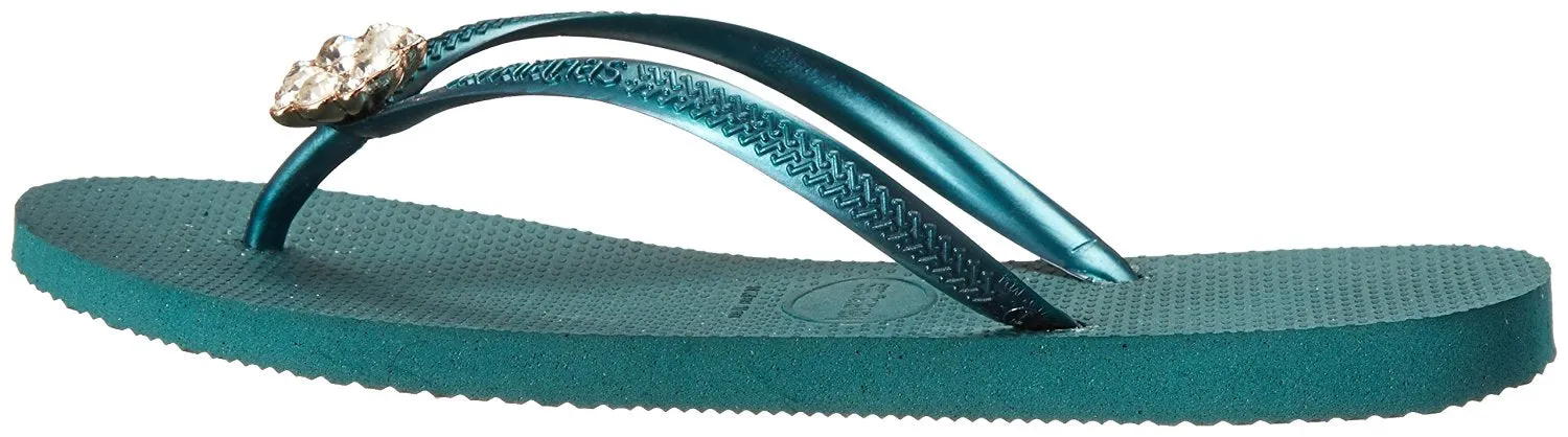 Havaianas Women's Slim Hardware Spider Slip On Rubber Flip Flop Rose Gold (41-42)