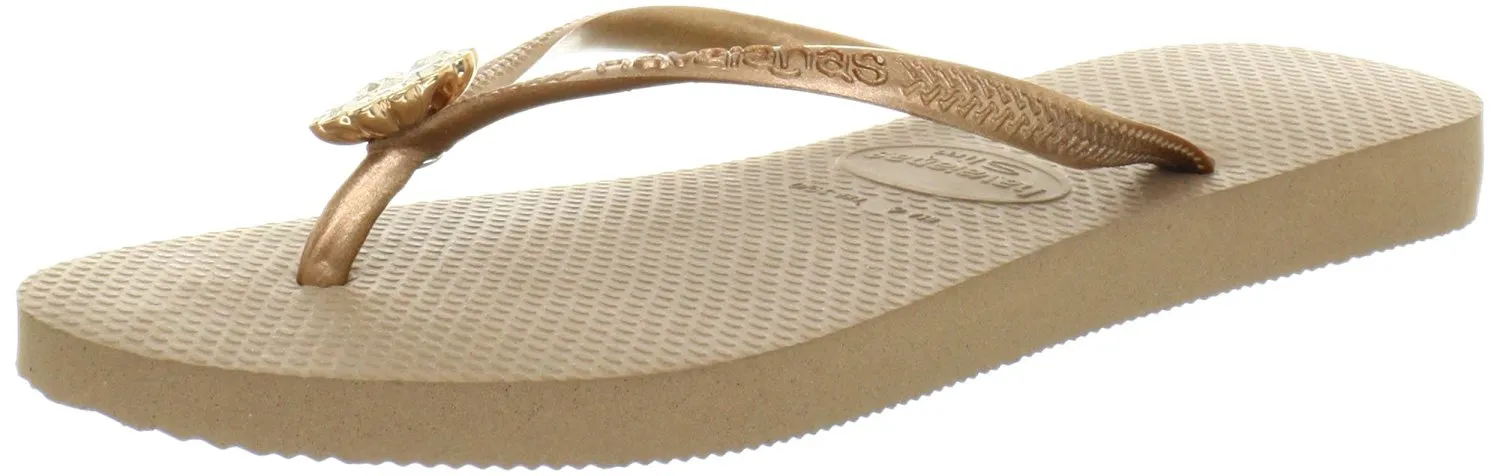 Havaianas Women's Slim Hardware Spider Slip On Rubber Flip Flop Rose Gold (41-42)