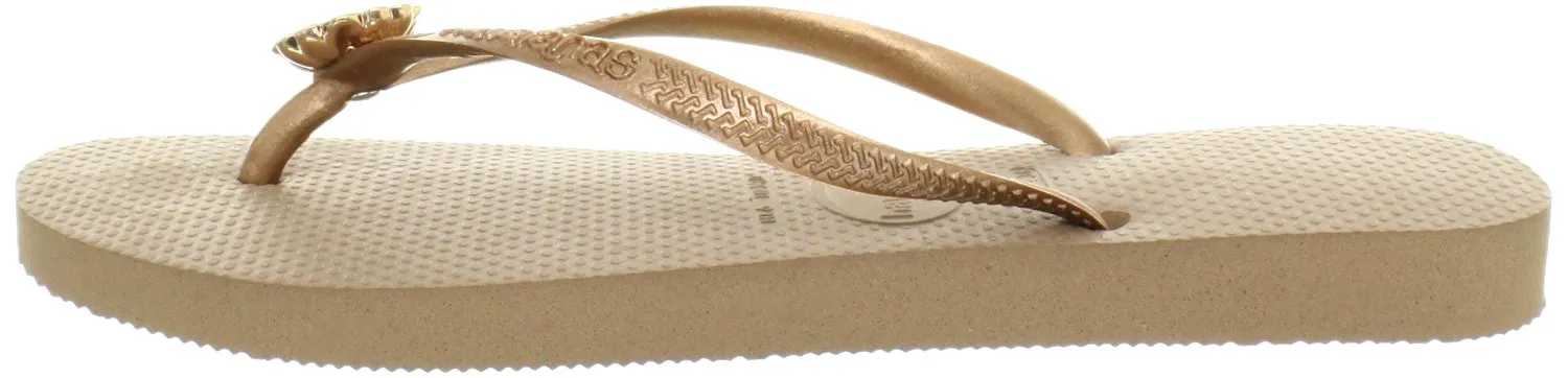 Havaianas Women's Slim Hardware Spider Slip On Rubber Flip Flop Rose Gold (41-42)