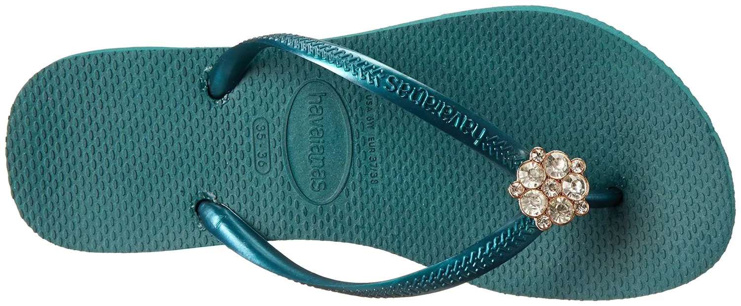 Havaianas Women's Slim Hardware Spider Slip On Rubber Flip Flop Rose Gold (41-42)