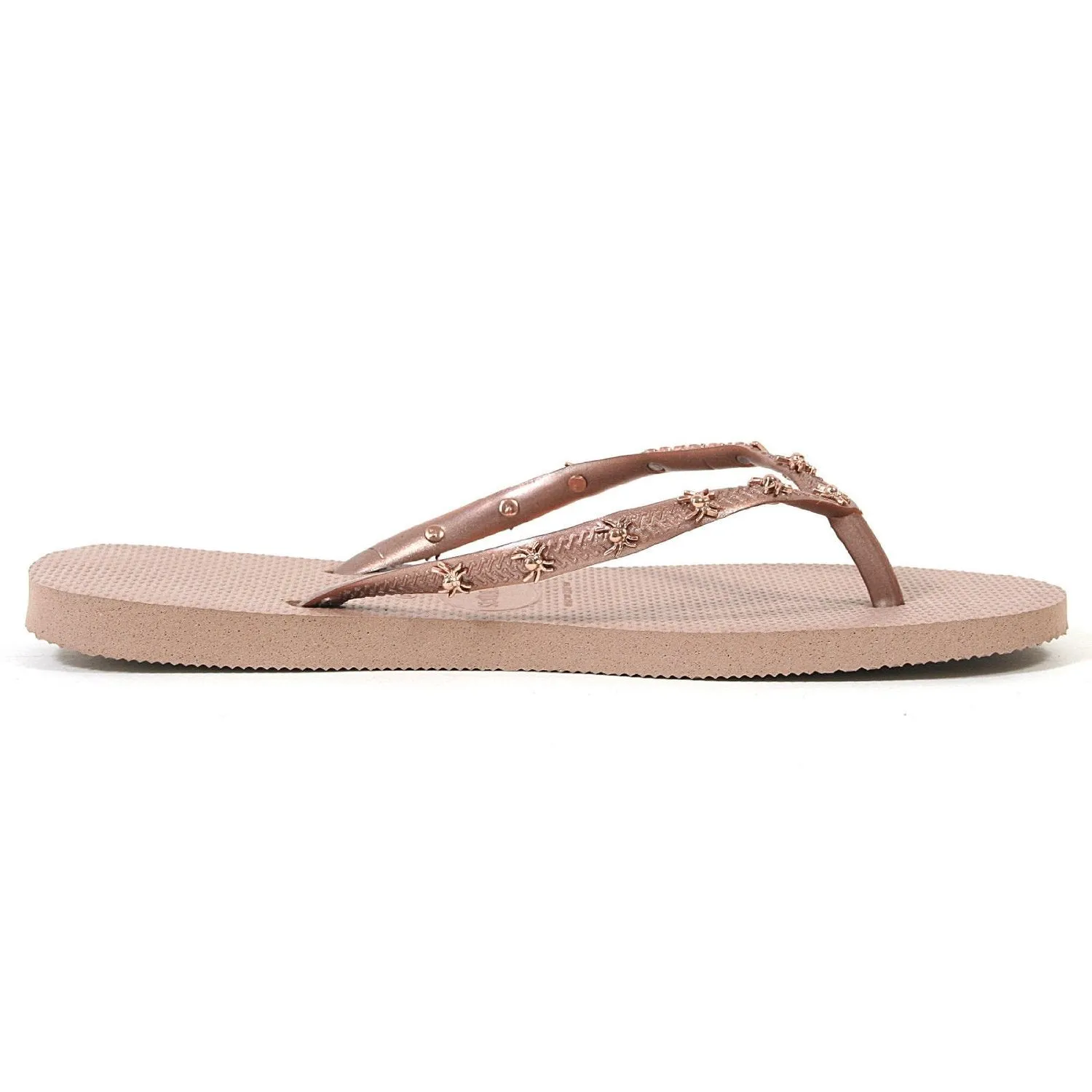 Havaianas Women's Slim Hardware Spider Slip On Rubber Flip Flop Rose Gold