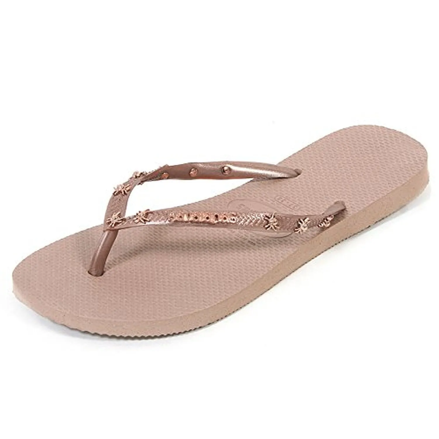 Havaianas Women's Slim Hardware Spider Slip On Rubber Flip Flop Rose Gold