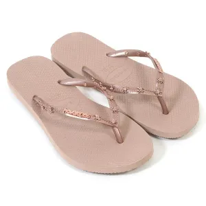 Havaianas Women's Slim Hardware Spider Slip On Rubber Flip Flop Rose Gold