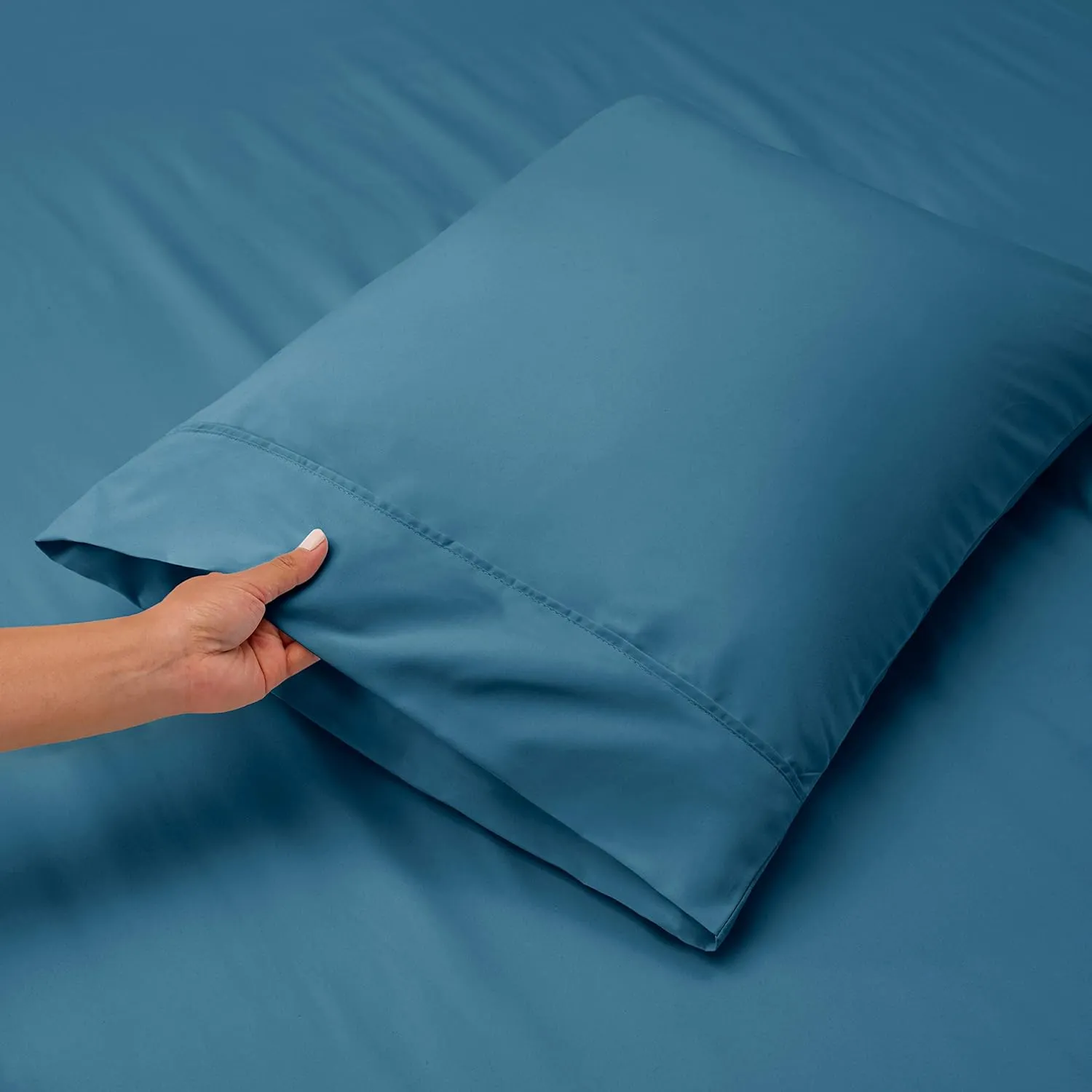 Hearth & Harbor Extra Deep Pocket King Size Sets - Fits Mattress 18-24 Inches Deep - Extra Deep Pocket Sheets - 6 Piece King Size - King - Blue Heaven Sheets