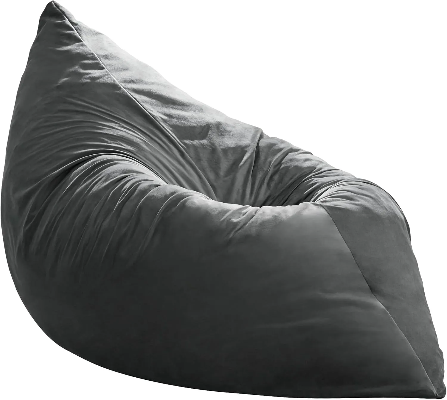 Hobestluk 3 in 1 Bean Bag Chair Giant Bean Bag Chairs for Adults with Velvet Cover Convertible Bean Bag Floor Cushion with Machine Washable Cover for Living Room (Velvet Grey)