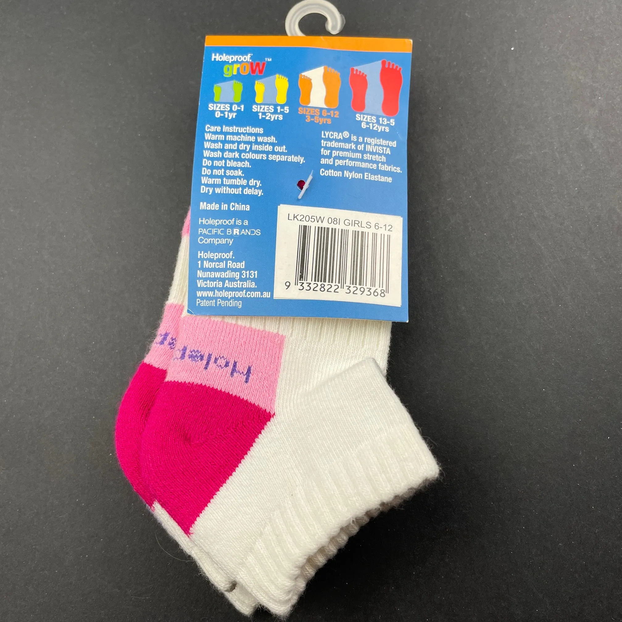 Holeproof cushioned socks, size 6-12, Pre-loved