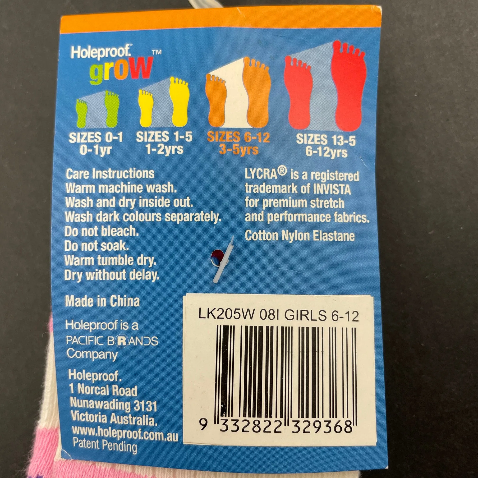 Holeproof cushioned socks, size 6-12, Pre-loved