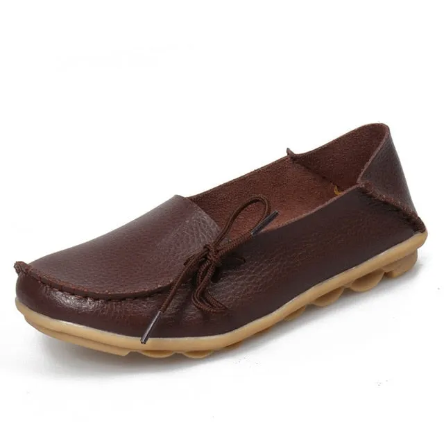 Hollow Super sale Breathable Peas 2018 Walking PU Women Fashion Leather Soft Flat Stock-clearance Shoes