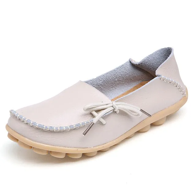 Hollow Super sale Breathable Peas 2018 Walking PU Women Fashion Leather Soft Flat Stock-clearance Shoes