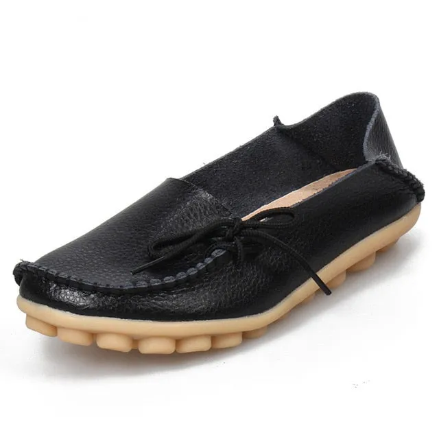 Hollow Super sale Breathable Peas 2018 Walking PU Women Fashion Leather Soft Flat Stock-clearance Shoes