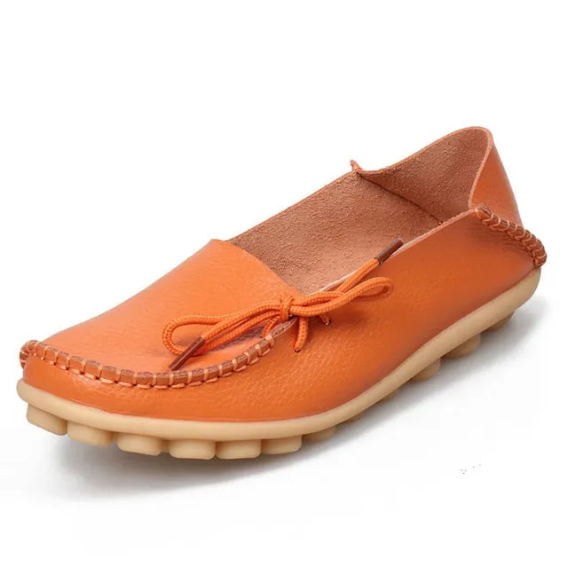 Hollow Super sale Breathable Peas 2018 Walking PU Women Fashion Leather Soft Flat Stock-clearance Shoes