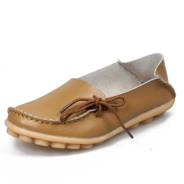 Hollow Super sale Breathable Peas 2018 Walking PU Women Fashion Leather Soft Flat Stock-clearance Shoes