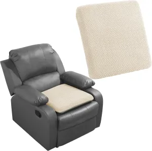 HOMBYS Tufted Furry Recliner Seat Cushion for Elderly Foam Curved Edge Large Square Seat Cushion for Recliner Chair, Floor Pillow, Office Chair, Car, No Pressure on Thighs,Beige