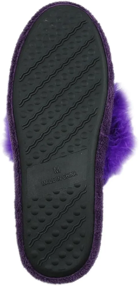 Home Slipper Women's Soft Fleece Indoor Non-Slip House Flip-Flops SPA Thong Slippers