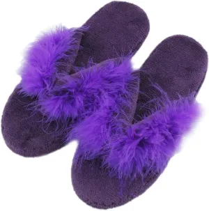 Home Slipper Women's Soft Fleece Indoor Non-Slip House Flip-Flops SPA Thong Slippers