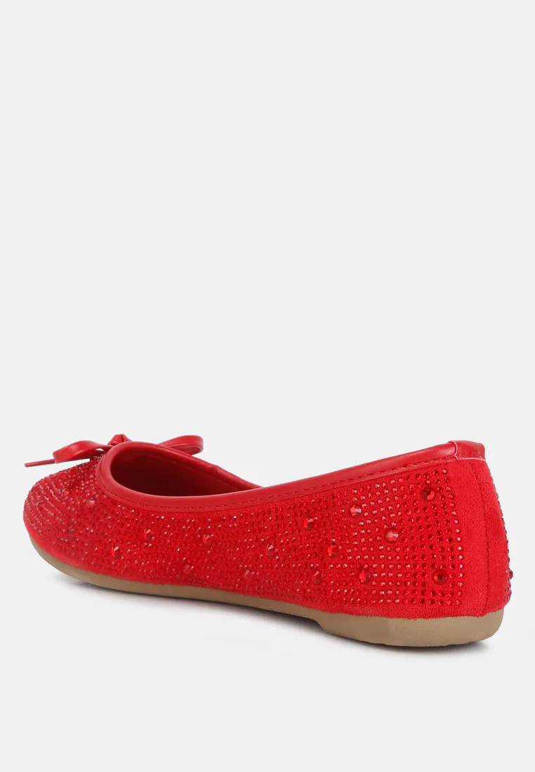 Hosana Rhinestones And Stud Embellished Ballet Flats By Ruw