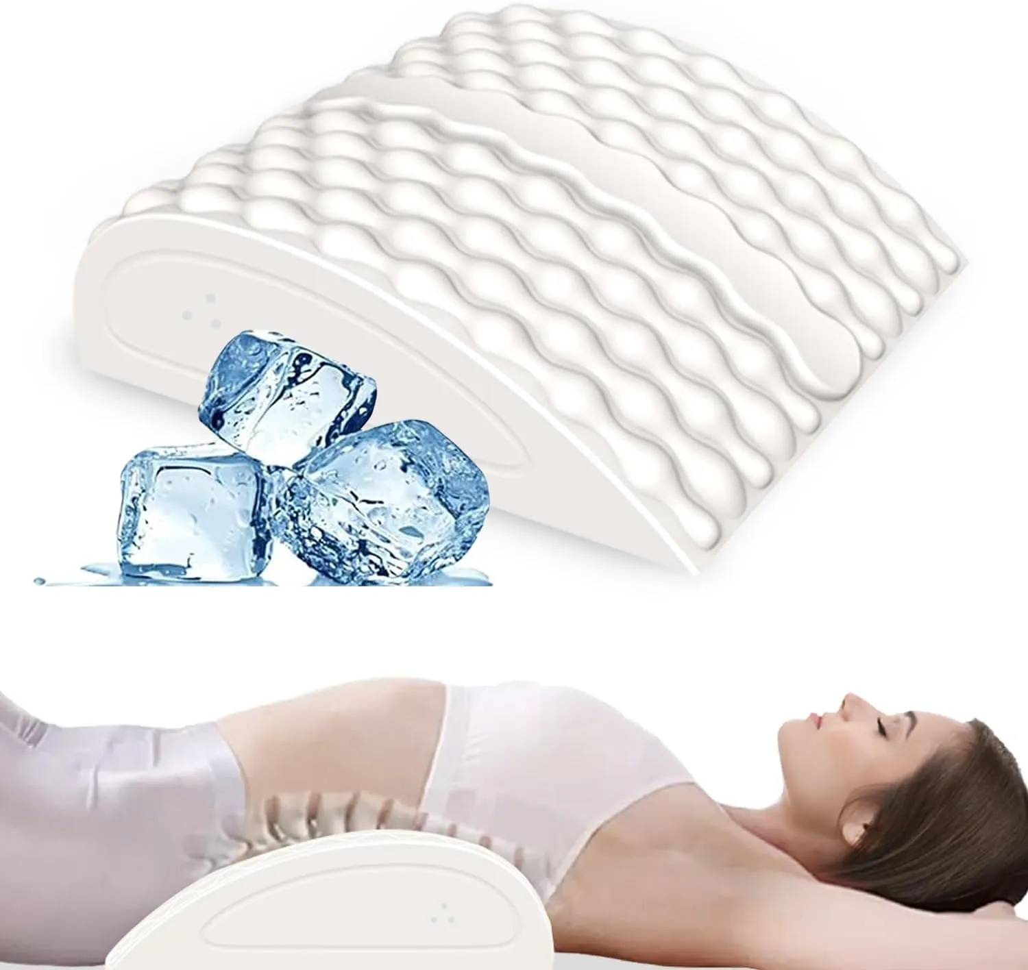 Hot & Cold Therapy Sciatica Pain Relief Pillow - FSA/HSA Eligible, Ice Massage & Heating Strecthing - Lumbar Support Pillow Immediate Relief for Back Hip Leg & Knee, Ultra Soft - 100% Natural