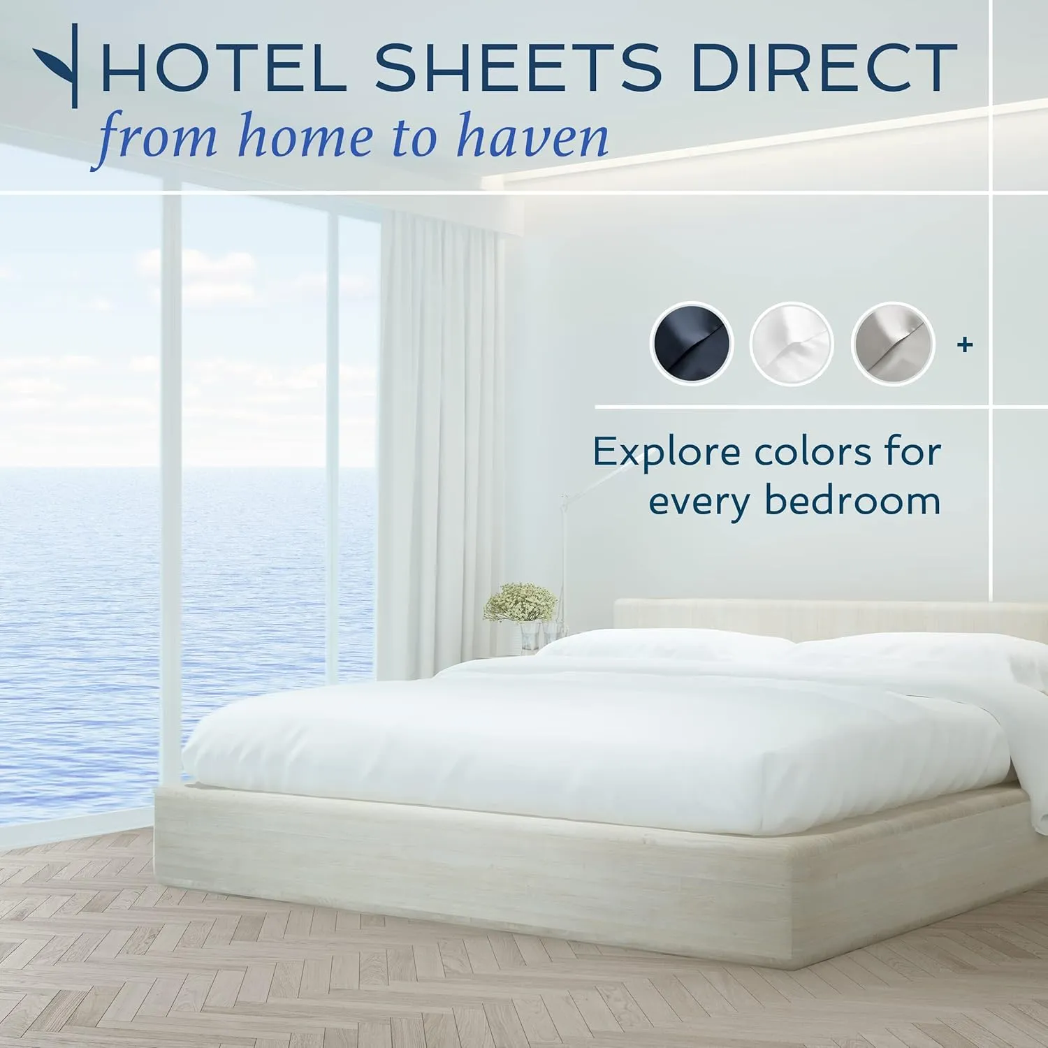Hotel Sheets Direct 4 Piece Bed Sheet Set Queen Size, 100% Viscose Derived from Bamboo Sheets Set with 2 Pillowcases, Cooling & Breathable Luxury Bedding, Moisture-Wicking & Silky Soft Texture, Black