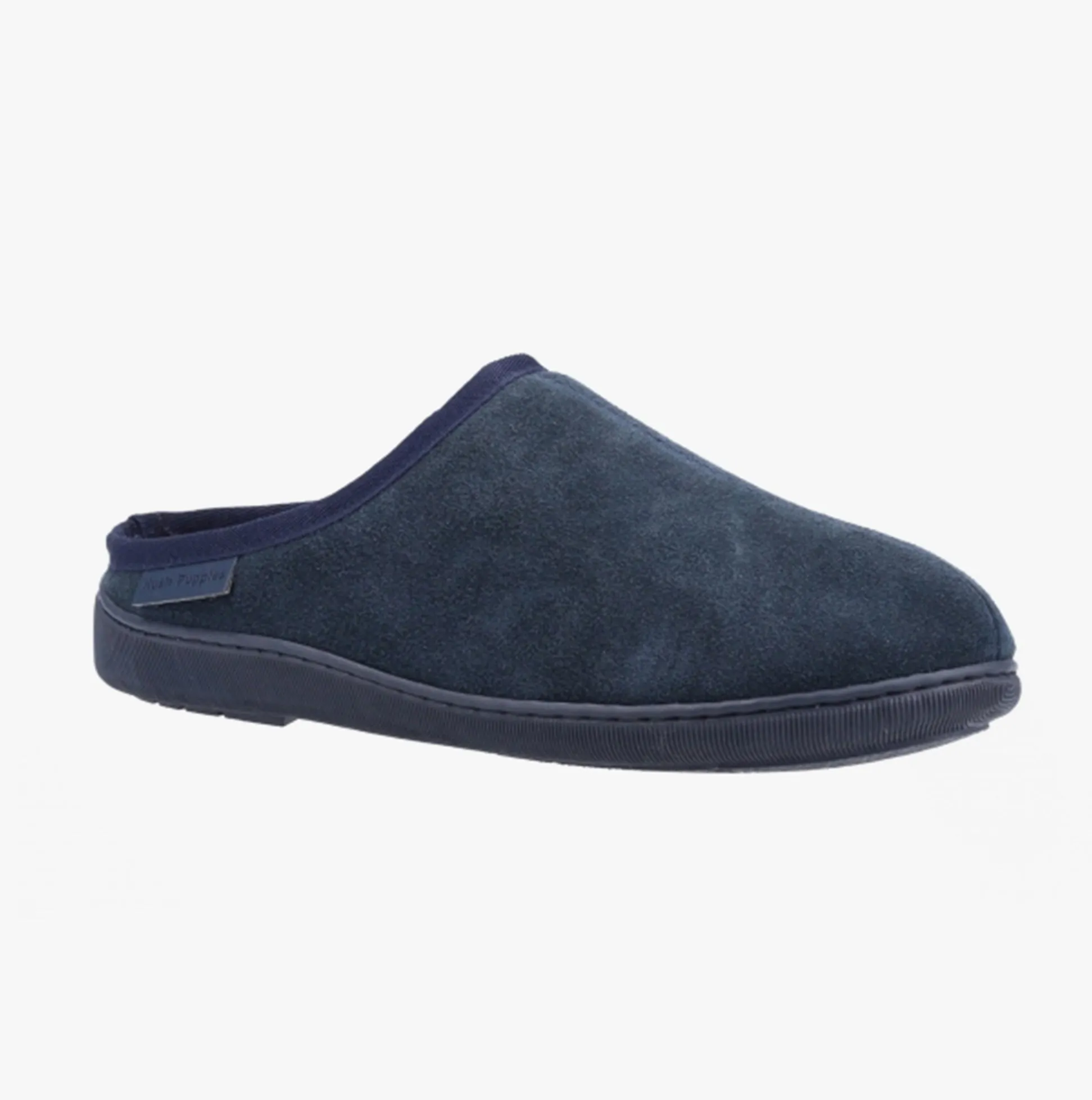 Hush Puppies ASHTON Mens Leather Mule Slippers Navy