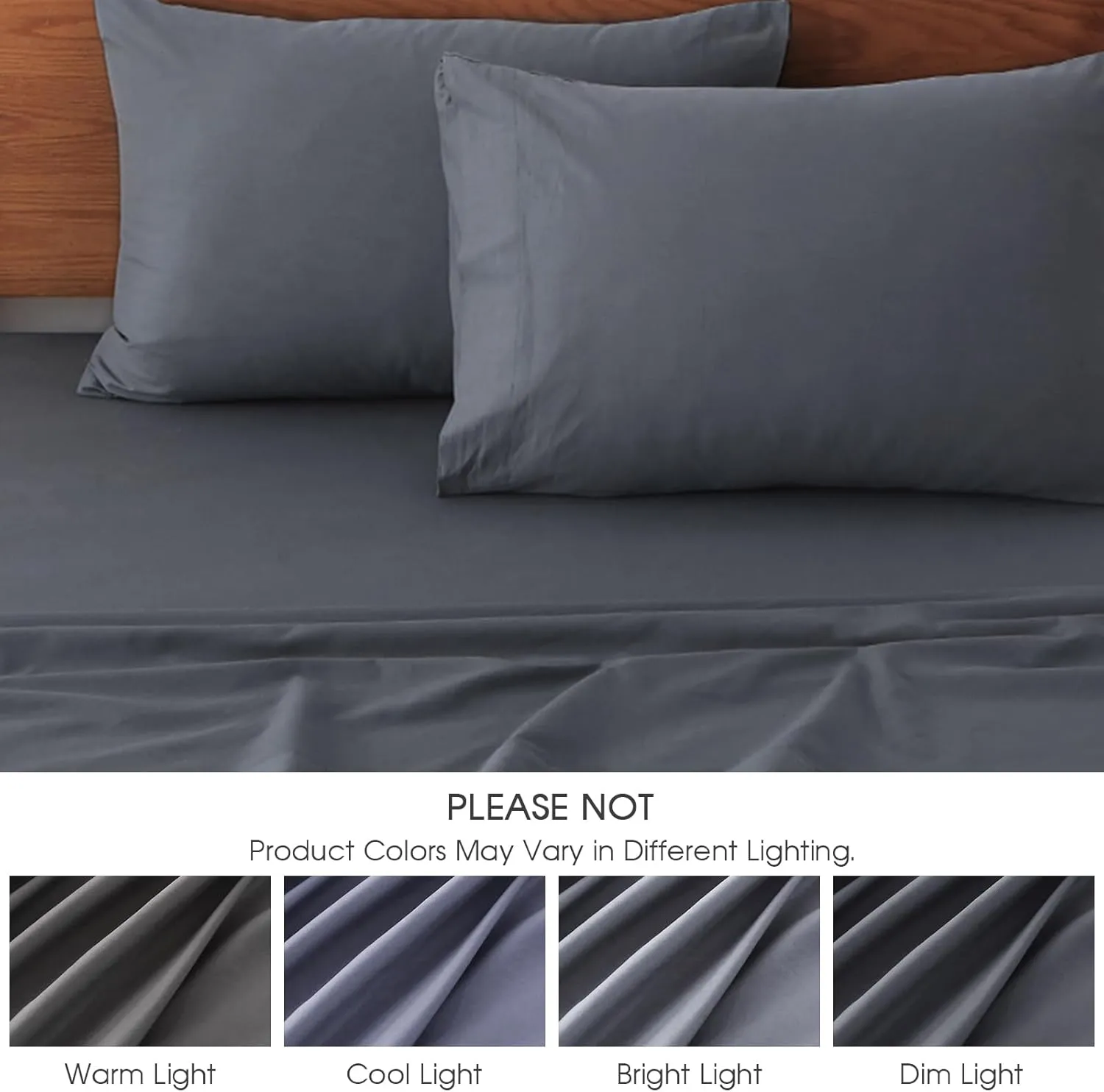 HYPREST Extra Deep Pocket Cal King Sheet Sets Fits 18"-24" in Deep Mattress -100% Cotton California King Sheet Set, Grey Hotel Luxury Soft Wrinkle Free Cooling Sheet Sets Deep Pocket