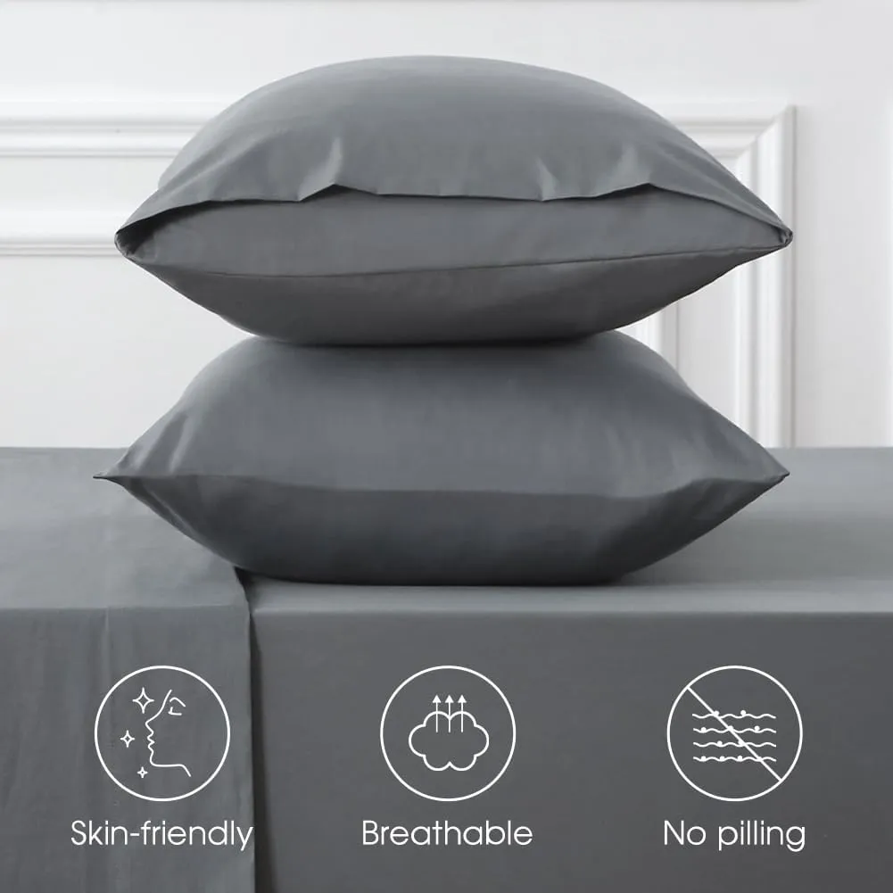 HYPREST Extra Deep Pocket Cal King Sheet Sets Fits 18"-24" in Deep Mattress -100% Cotton California King Sheet Set, Grey Hotel Luxury Soft Wrinkle Free Cooling Sheet Sets Deep Pocket
