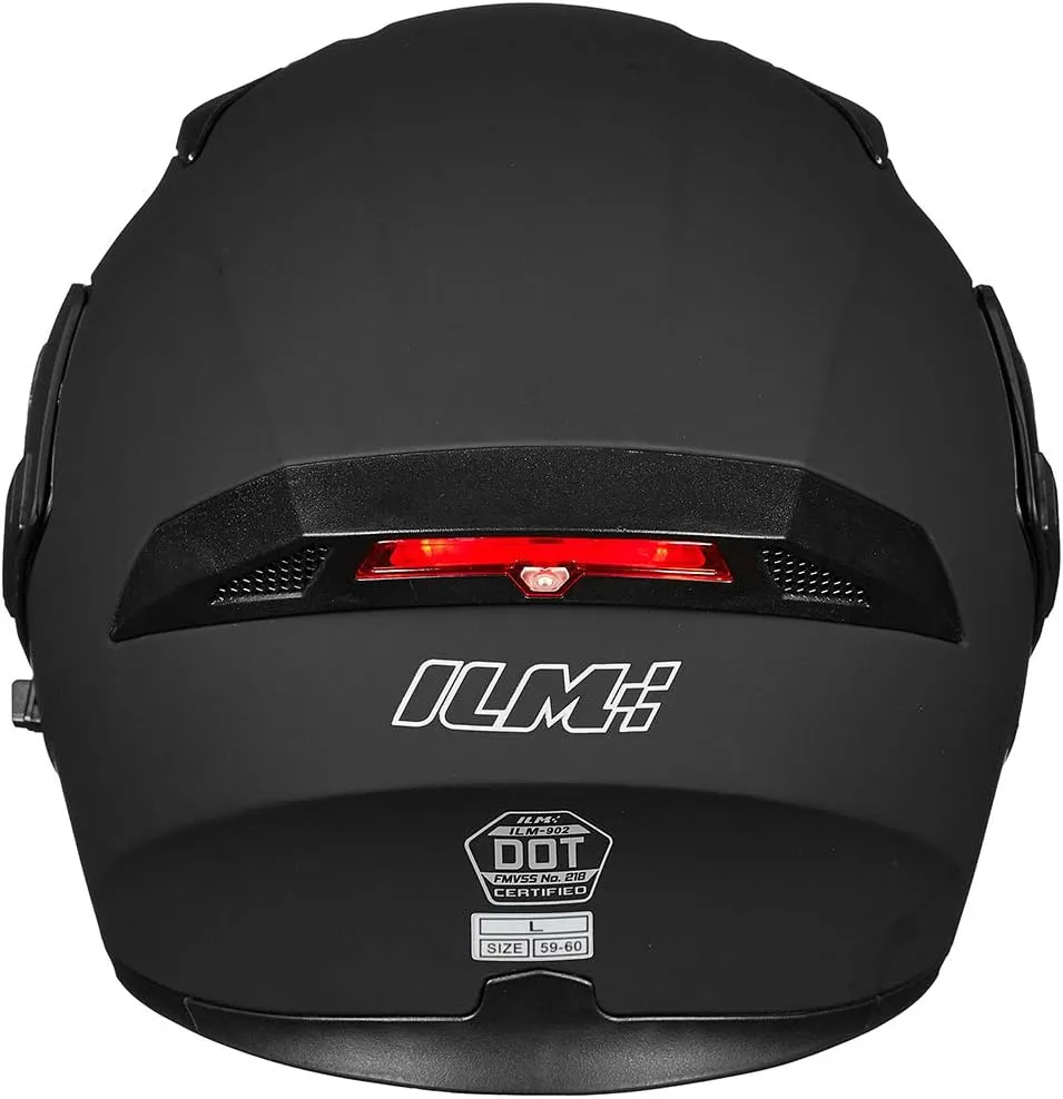 ILM Motorcycle Dual Visor Flip up Modular Full Face Helmet DOT 6 Colors Model 902