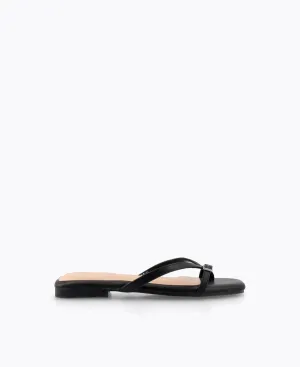 Isabelle Flat Sandals - Black