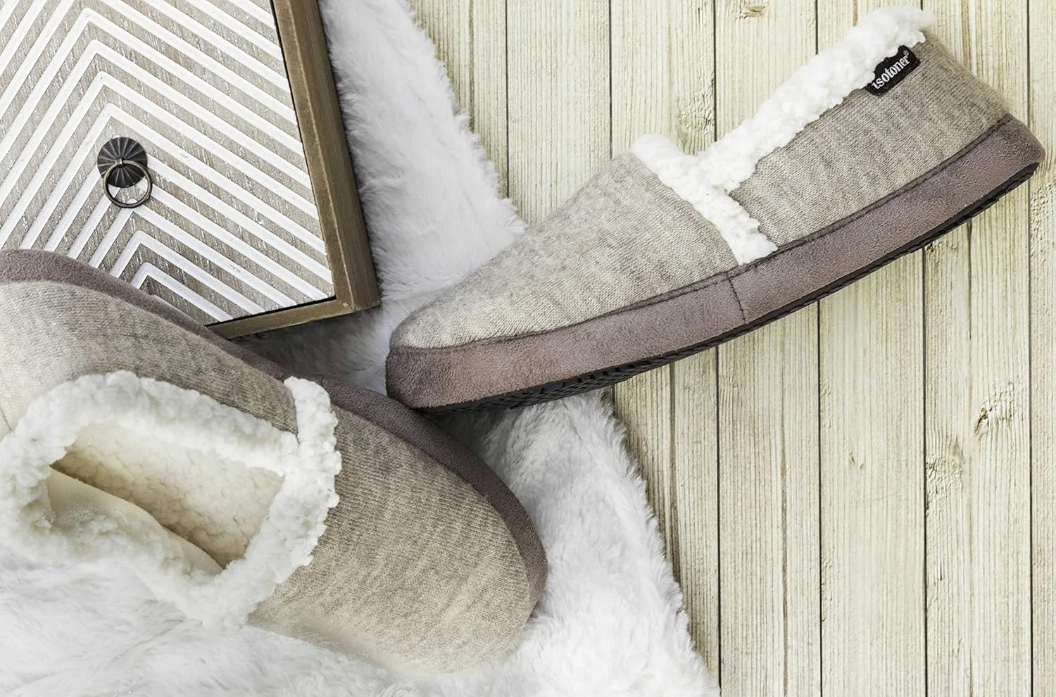 isotoner Marisol Microsuede Women's Slippers, Memory Foam, Indoor/Outdoor Sole